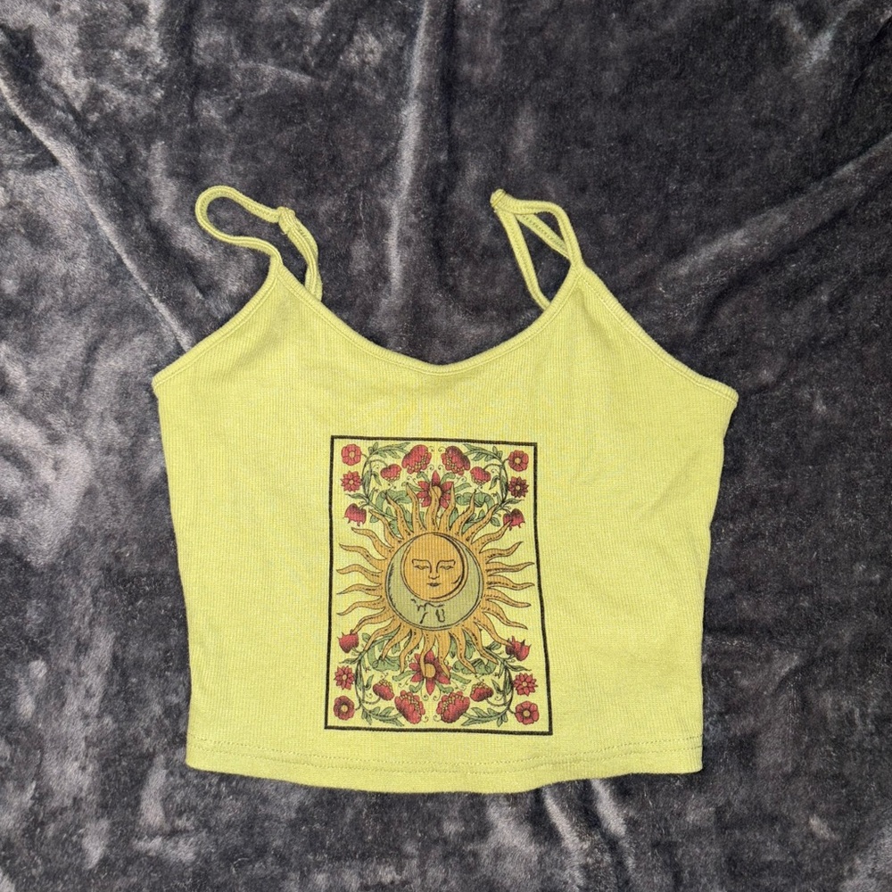 SHEIN Yellow Sun Graphic Camisole